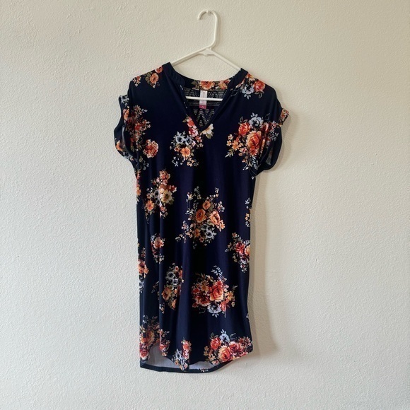 No Boundaries Dresses & Skirts - Dark Blue Floral Dress